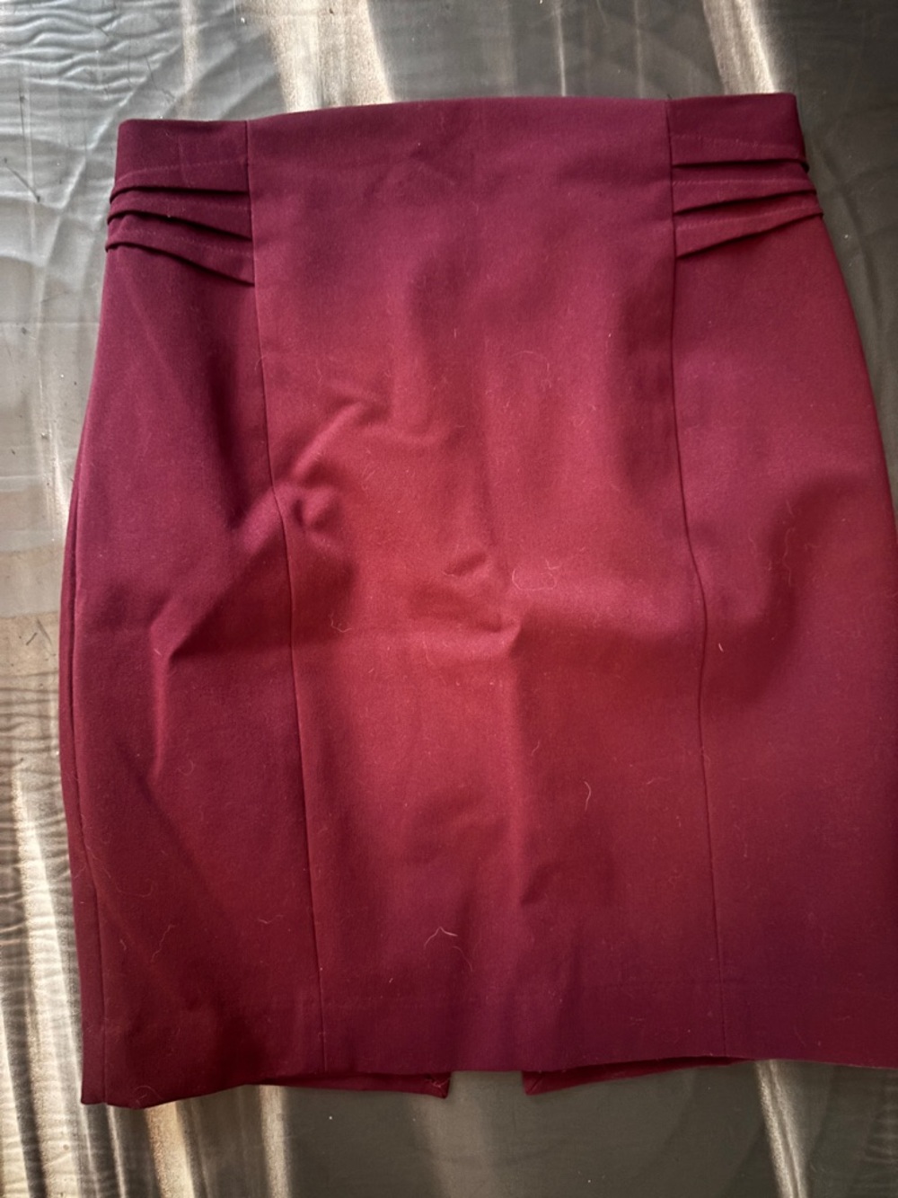 Express Wine Pencil Skirt with Waist Pleats